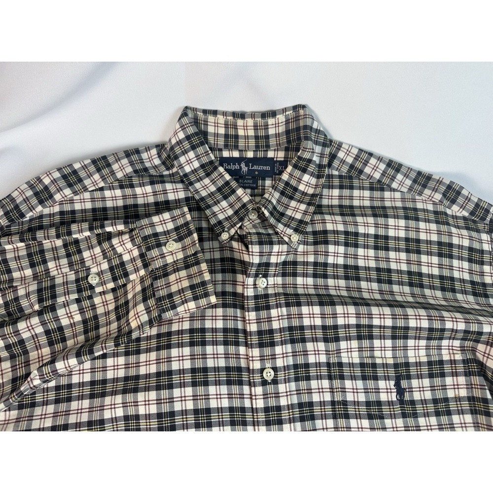 Ralph Lauren Blaire Long Sleeve XL Plaid Multicolor Dress Shirt Pony Logo *Read*